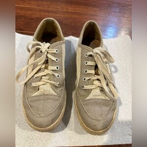 Clarks Taupe Canvas Sneakers